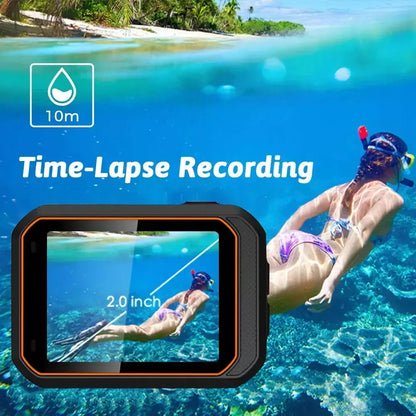 4K HD 60FPS Mini Camera Wifi Outdoor Sport 170° Wide Angle Action Kam Waterproof Bike Motorcycle Helmet Body Cam with LED Screen