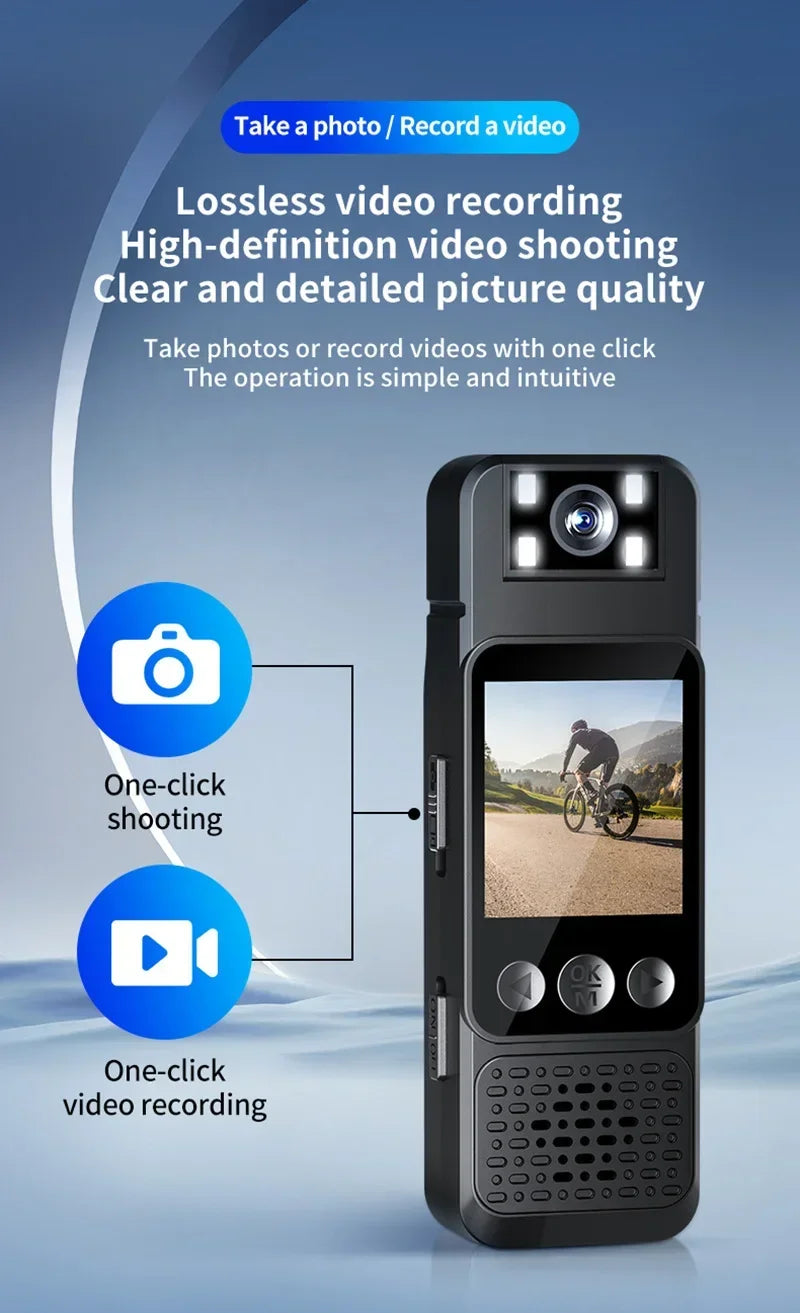 New 1080P HD Body Sports Camera WiFi Back Clip Police Camera for Law Enforcement Outdoor Sports Vlog Recorder with Fill Light