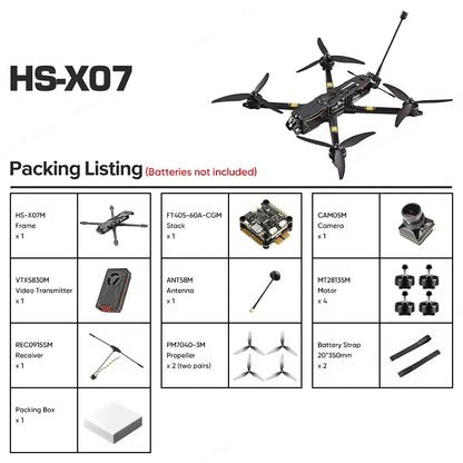 7 Inch Drone profesional Quadcopter Aerial Original FPV Racing HS-X07M drones 4k  with HD Camera GPS RC Helicopter FPV Drone