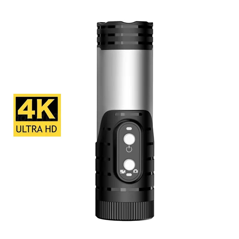4K Mini Sport DV Action Sport Camera Flashlight Helmet Full HD 1080P Video Ideal Bodycam for Bike, Cycle, Motorcycle Camcorder