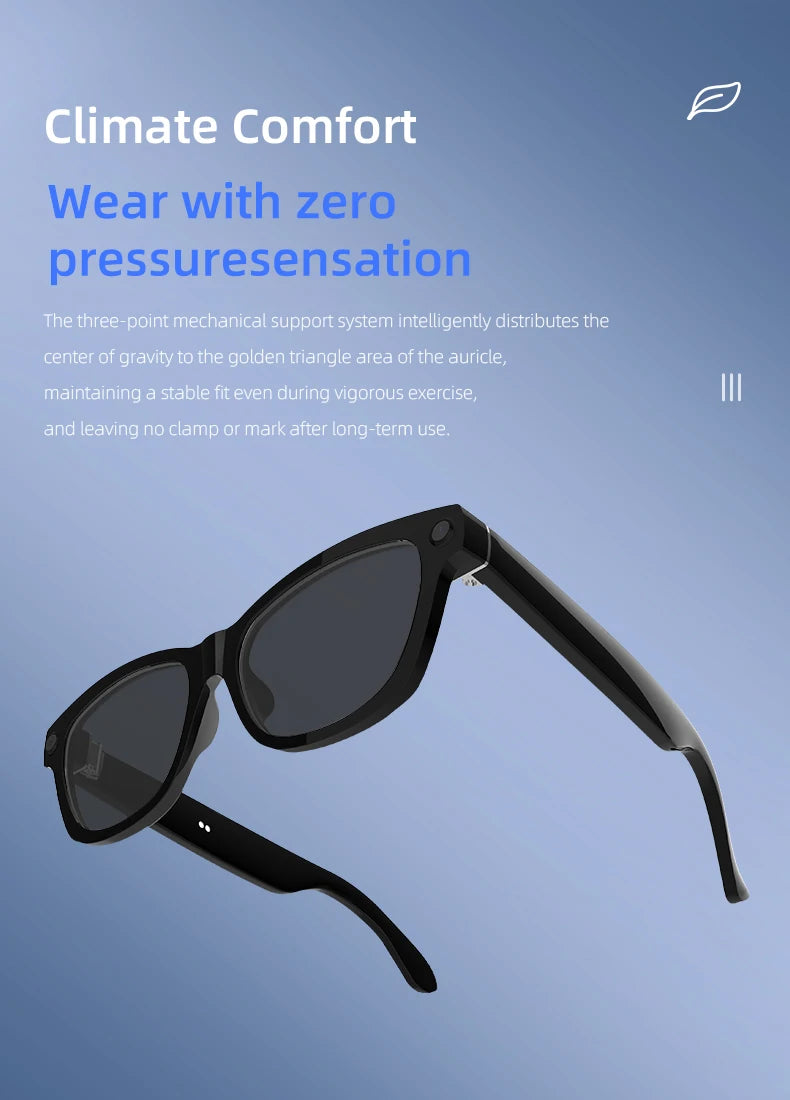 New Smart Glasses 500W HD Camera 1080P Video/Photo Record AI Translation Waterproof Bluetooth Call Smart Glasses Women Men