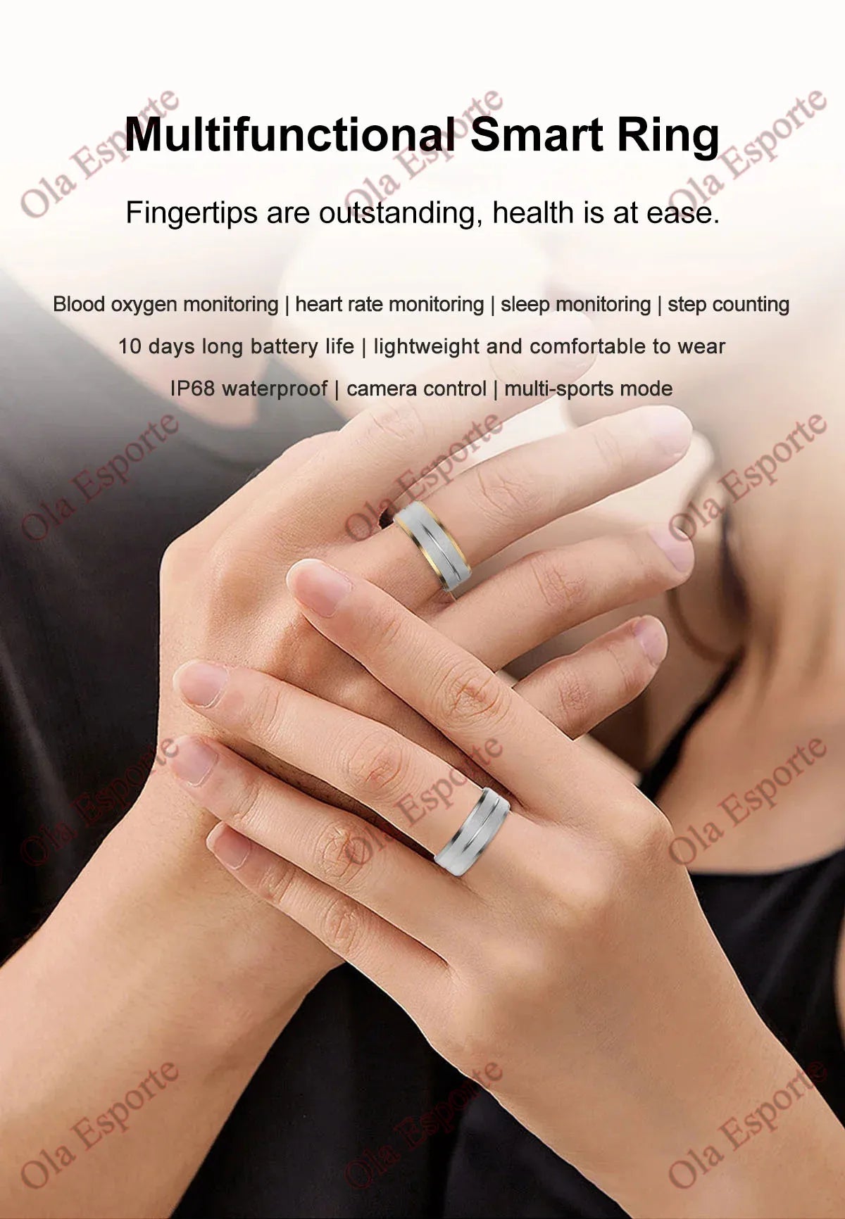 NEW Smart Ring Military Grade Titanium Steel Smart Rings for Women Men Health Monitoring IP68 & 5ATM Waterproof Multi-sport Mode