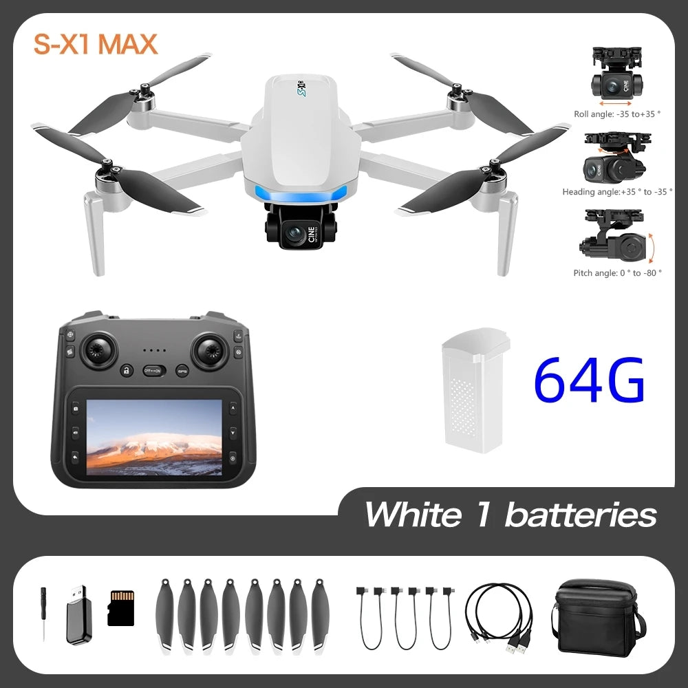 Mini Drone Professional 3-Axis Gimbal 5G WIFI GPS 8K Camera RC Drone with Screen Digital Relay Image Transmission Aerial UAV