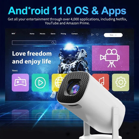 P30pro Newly Native 720P Android 4K 1280*720 Projector 160ANSI Wifi Cinema Outdoor Portable 180 ° Rotable hy300 Projector