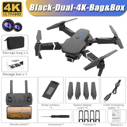 2025 E88 Professional Wide Angle RC Dron HD 4K Camera Mode Foldable Helicopter Aircraft Quadcopter Drone Kid Gift Toys ﻿