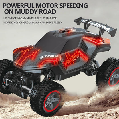 1:16 RC Car  2.4G Four Wheel Drive High-Speed Remote Control Drift Racing Car With LED Lights 4WD RC Car Model Toys for Boys Kid