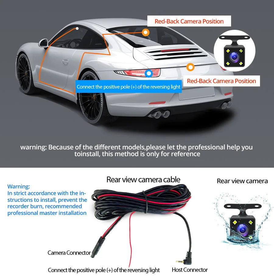 Dashcam 24H Touch Night Vision FULL HD 1080P Front And Rear Camera 4.0 Inch CAR DVR Mirror Digital Video Recorder Dvr Black Box