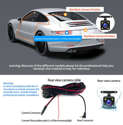 Dashcam 24H Touch Night Vision FULL HD 1080P Front And Rear Camera 4.0 Inch CAR DVR Mirror Digital Video Recorder Dvr Black Box