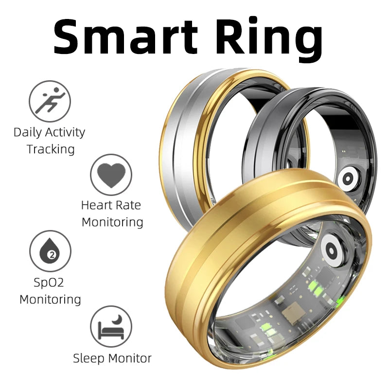 New R06 Smart Ring 2025 Mens Rings for Woman Mluti-Sport Mode Smartring with Charging Case, Fitness and Sleep Tracker for Xiaomi