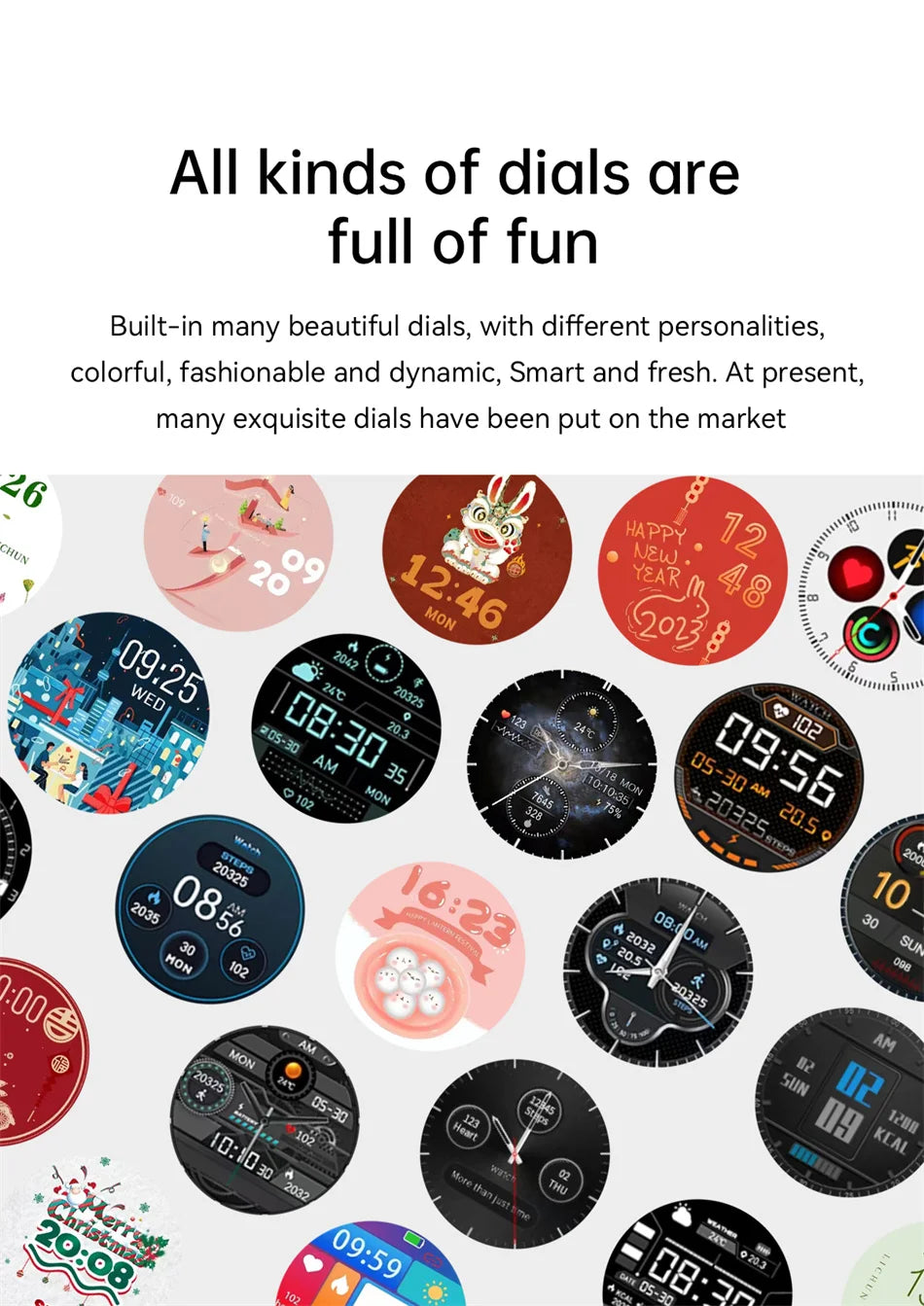2025 New Bluetooth Call Smart Watch AMOLED HD Screen Men's Outdoor Sports Fitness Watch Health Monitoring Smartwatch Android IOS