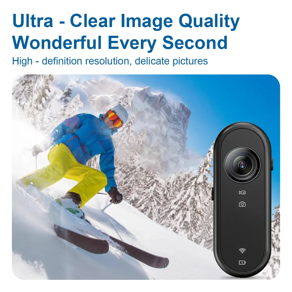 Multifunctional 4K Sports Camera WiFi Waterproof 120° Wide Angle Magnetic Mount Loop Recording for Cycling Travel Adventure