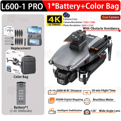 L600-1/L600 PRO MAX Remote control drone with screen Dual camera 4K Professional dron with camera GPS FPV quadcopter 3KM flight
