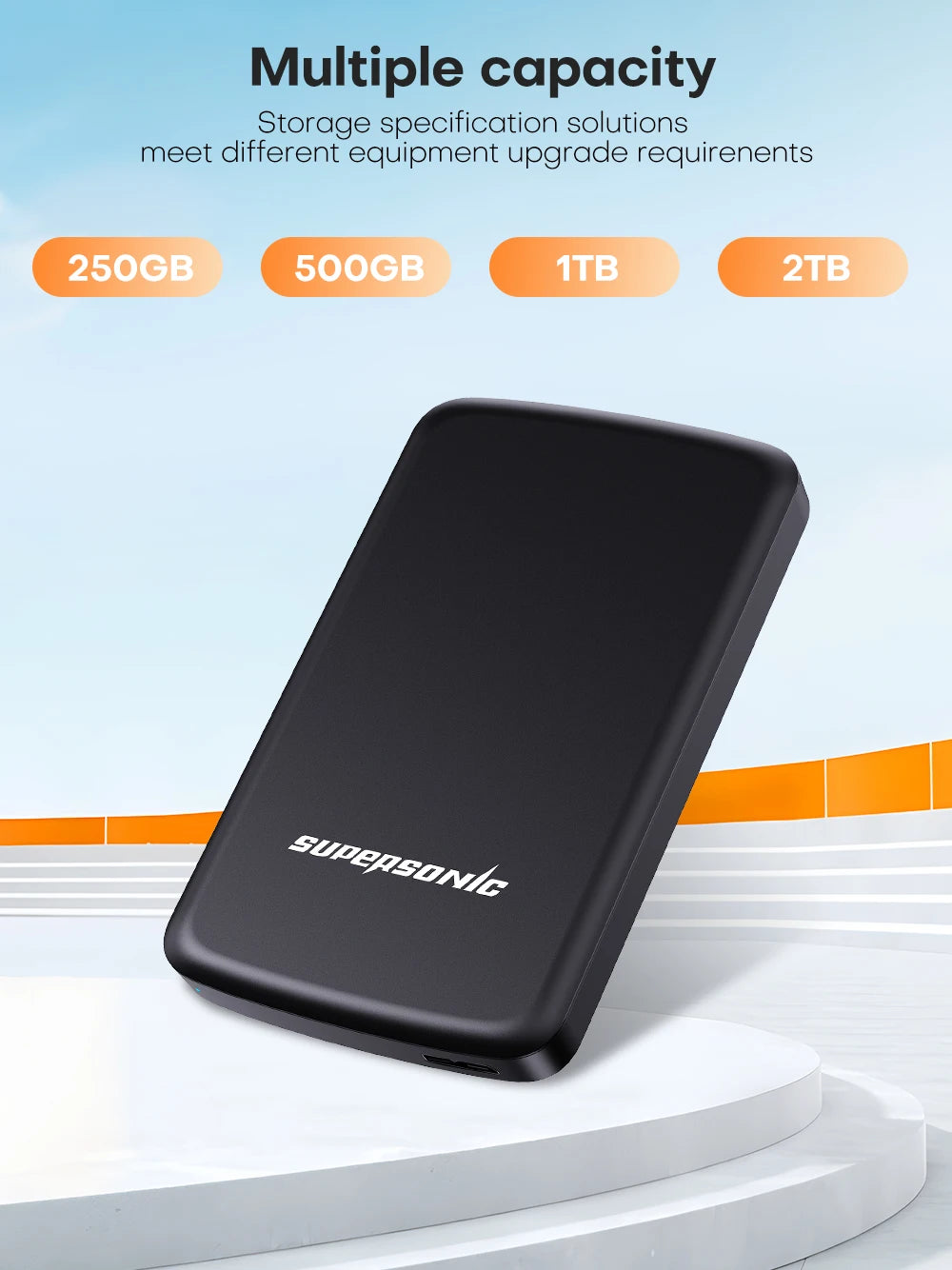 Supersonic Portable Hard Drive PHDD USB 3.0 1TB 500G 2.5 Inch External SSD Hard Disk For Laptop Computer Smart TV PS4