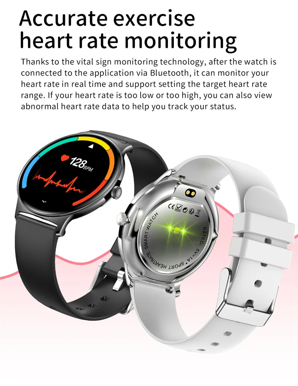 2025 New Ultra Slim AMOLED Smart Watch Women Screen Always Display Time Heart Rate BT Calling High-end Fashion Smartwatch IOS