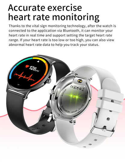 2025 New Ultra Slim AMOLED Smart Watch Women Screen Always Display Time Heart Rate BT Calling High-end Fashion Smartwatch IOS