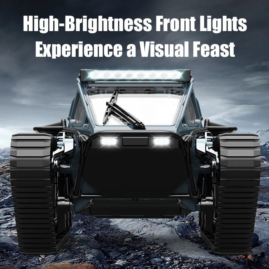 JJRC C8812 / C8812 MAX RC Car Full Scale Tracked Tank Simulation 2.4G Remote Control Car Drift LED Light Off-Road RC Toy As Gift