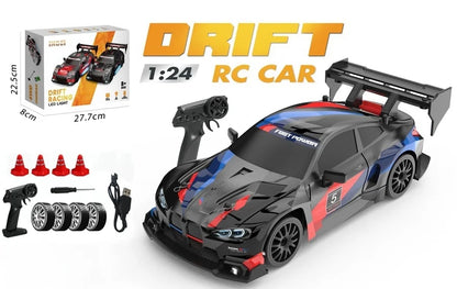 RC Drift Car 4WD Remote Control High Speed Racing Vehicle with LED Lights 2.4GHz Radio 4x4 Off-Road Truck Toy for Children Kids