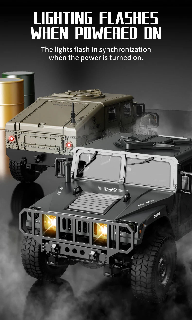 JJRC C8835 RC Car Simulation 4x4 All-terrain 2.4G Remote Control Car Off-road Climbing Electric Truck with LED Light RC Toy Gift