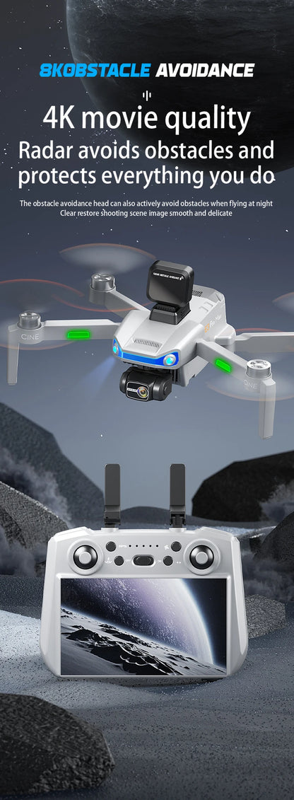 AE3 Pro Max Professional Drone With Screen 360° Obstacle Avoidance Brushless  8K Dual Camera 3-Axis Gimbal Quadcopter FPV dron