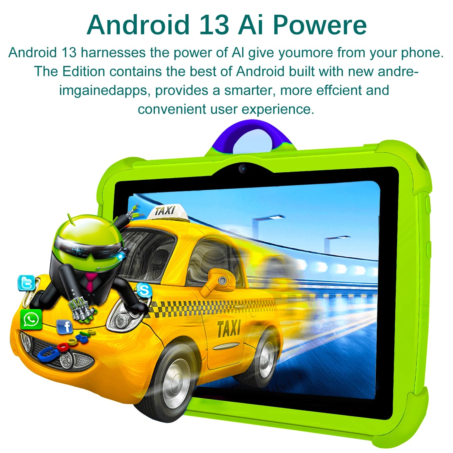 NEW 7 Inch Tablet Android 13 Children Tablet PC for Learning 4GB RAM 64GB ROM Quad Core 4000mAh Wifi 5 1024x800 IPS Kids Tablets