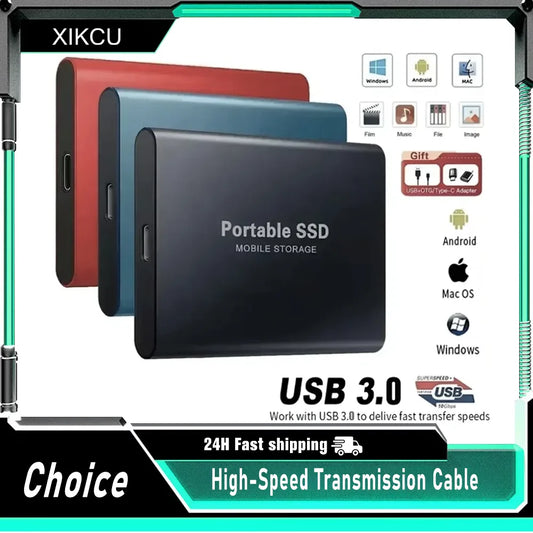 External Hard Drive Portable SSD 16TB External Solid State Drive USB 3.0 Type C Hard Disk High Speed Storage for PC Phone 16 15