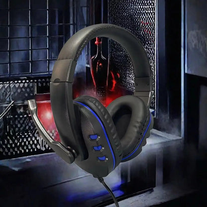 Wired over-ear gaming headphones unisex for laptops desktops gaming devices ideal for online classes meetings gaming with HD sou