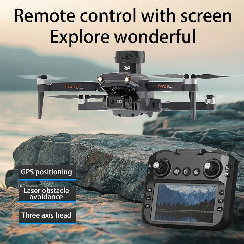 jjrc M105 3-axis Gimbal Screen Control relay version 4.5inch Remote Control Folding GPS Drone Brushless Obstacle Avoidance 8K HD