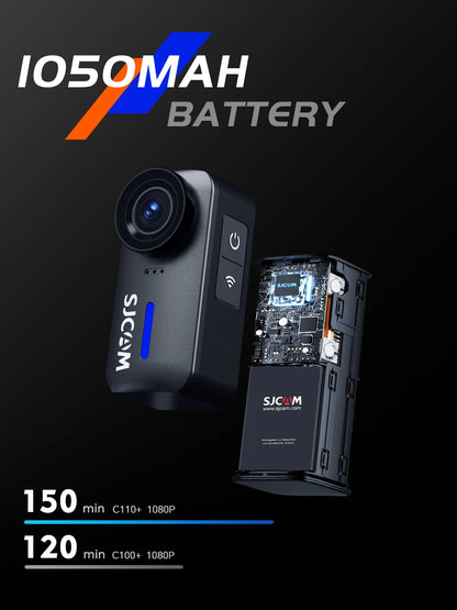 SJCAM C110+ Magnetic Combo Action Camera，4K 30FPS WiFi Sports Camera IP65 Waterproof with 200Min Battery