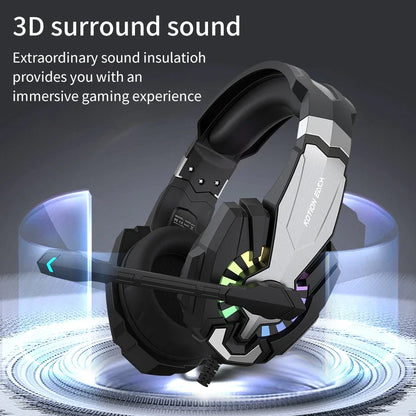 Gaming Headpset Headphone 3.5mm Wired Gaming Headset Earphones Noise Cancelling Stereo Sound With Mic For PC PS4 PS5 Xbox Bass