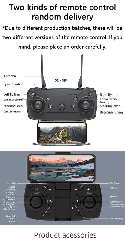 2025 New E88 Pro WIFI FPV Drone - 4K/1080P Dual Camera,Wide-Angle HD, Altitude Hold, Foldable Quadcopter, RC Helicopter Toy Gift