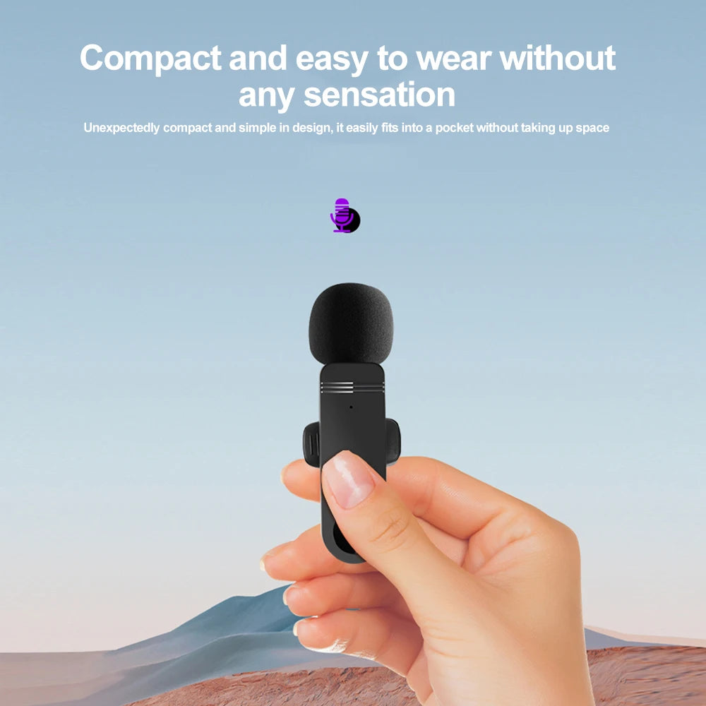 2.4G Wireless Lavalier Microphone With Windproof Cove Audio Video Recording Mini Mic For Android Mobile Phone Microphone