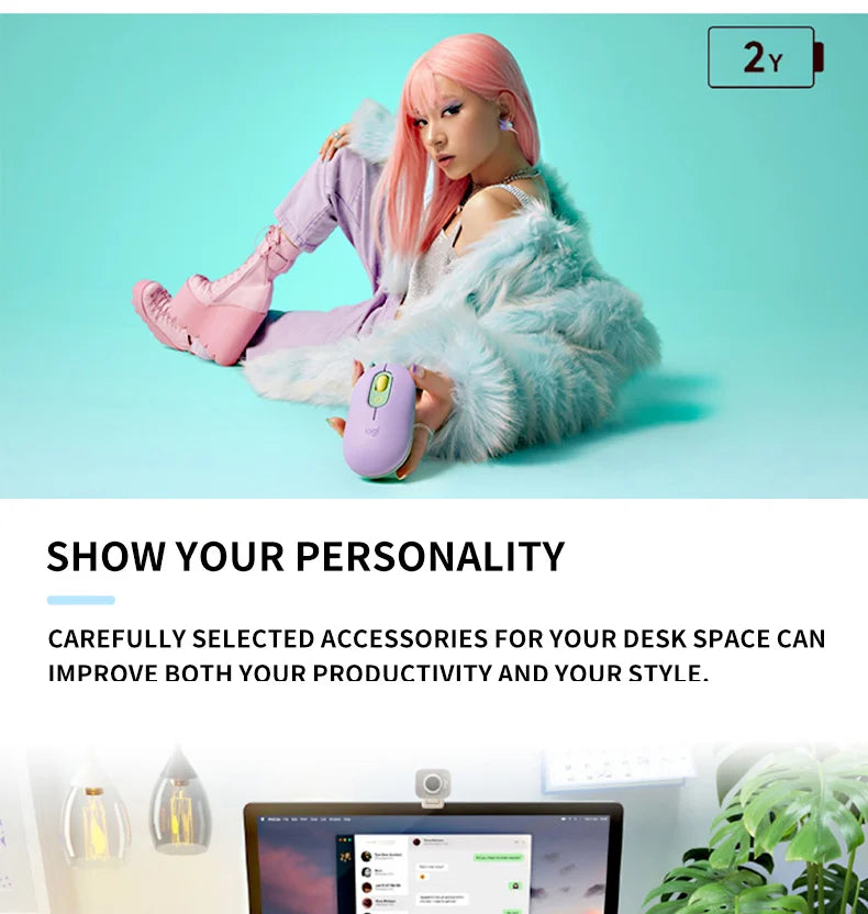 Logitech M350 POP MOUSE Wireless Bluetooth Mouse Girls Small Cute Computer iPad Office Home Notebook