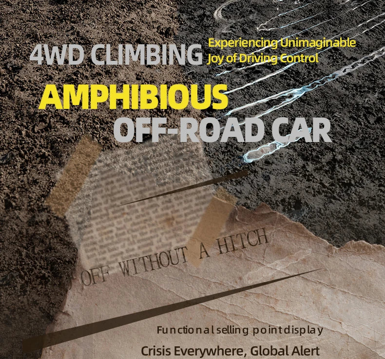 KBDFA Q215 Amphibious RC Car 2.4G 4WD Remote Control Truck Climbing Off Road Waterproof Armored Vehicles Kid Toys Gift