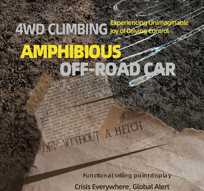 KBDFA Q215 Amphibious RC Car 2.4G 4WD Remote Control Truck Climbing Off Road Waterproof Armored Vehicles Kid Toys Gift