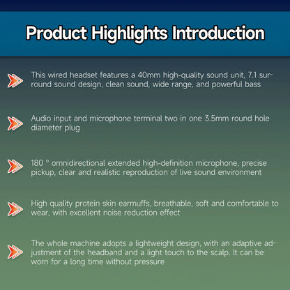 Wired over-ear gaming headphones unisex for laptops desktops gaming devices ideal for online classes meetings gaming with HD sou