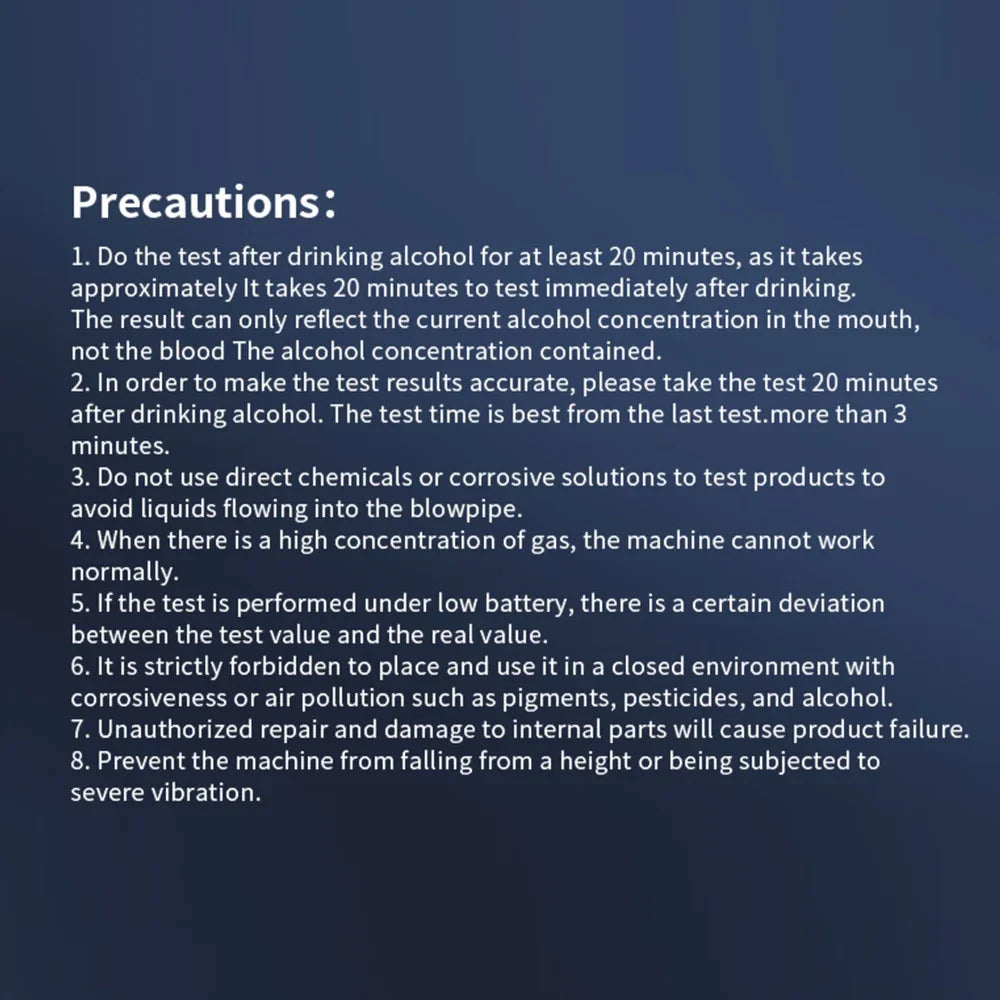 Xiaomi Alcohol Detector Portable Professional High Sensitivity Type-c Charging Breathalyzer Drunk Driving Car Electronic Tool