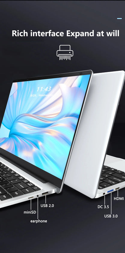 Kid 14.1-inch Intel Celeron N4000 Laptop with 128GB/256GB/512GB/1TB SSD Windows 11 Pro  Dual Core Portable Notebook for Students