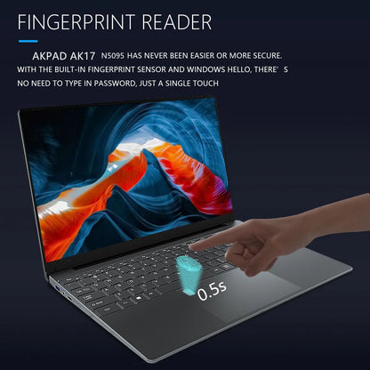 AKPAD Intel Celeron 11TH N5095 15.6inch Laptop 16GB RAM 1TB SSD Dual Band WiFi Business Office Online Class Notebook Window10/11