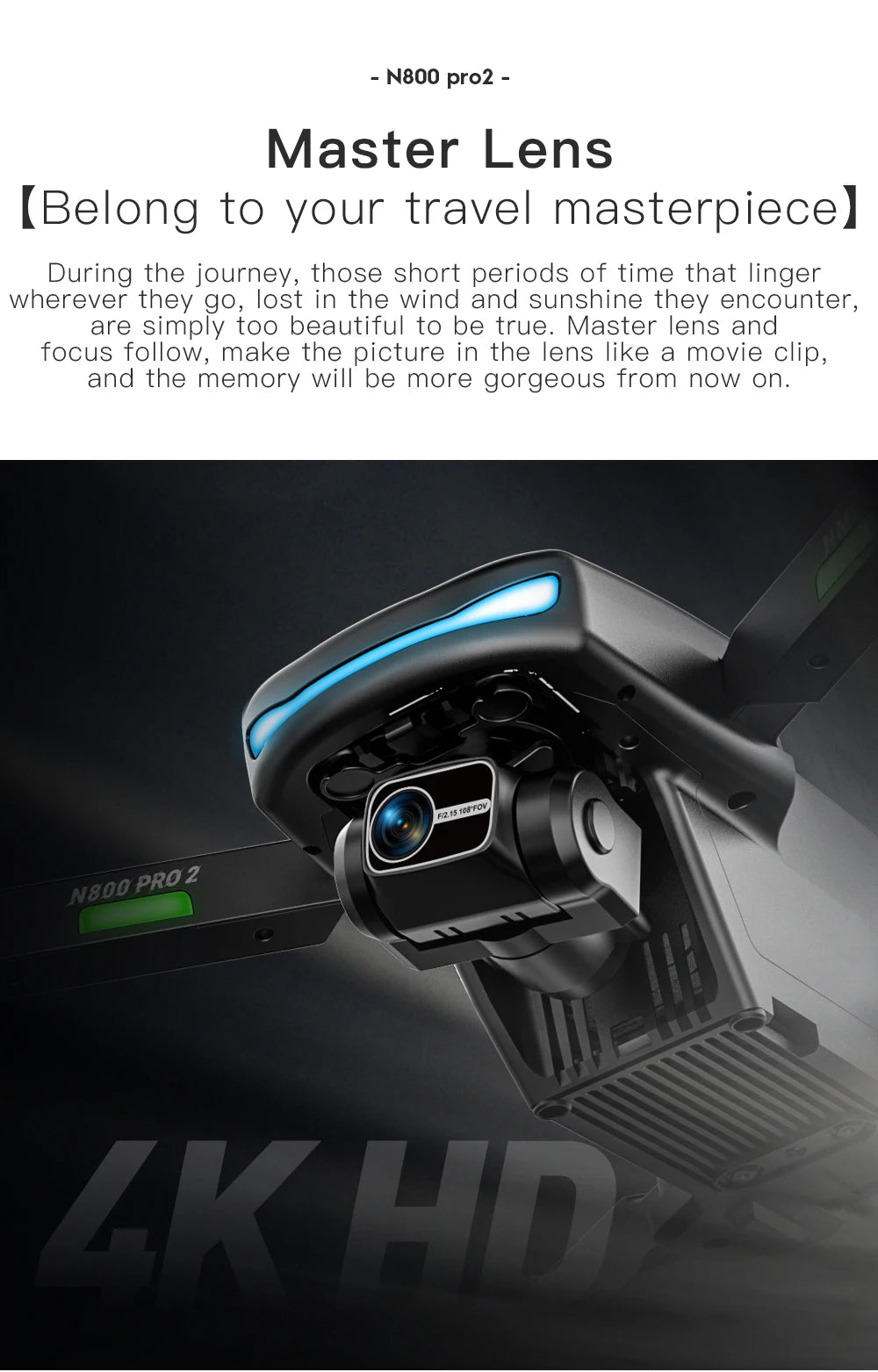 New N800 Pro2 GPS Drone Professional 8K HD Camera With Obstacle Avoidance 3-Axis Gimbal Brushless 5G WIFI FPV RC Dron Quadcopter