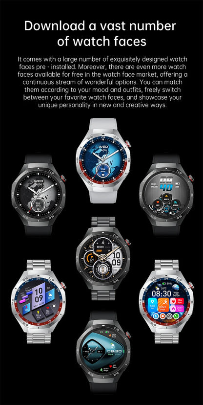 2025 Brand New Watch 5 Smartwatch Real AMOLED HD Screen 360*360 Heart Rate Bluetooth Call Waterproof Men Smart Watch Android IOS