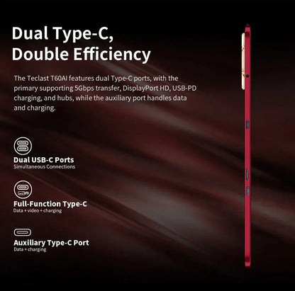 NEW Tablet Teclast T60 AI Allwinner A733 Octa-Core 12inch 2K HD TDDI Screen 6GB RAM 128GB ROM Android 15 WiFi6 8000mAh 13MP+5MP