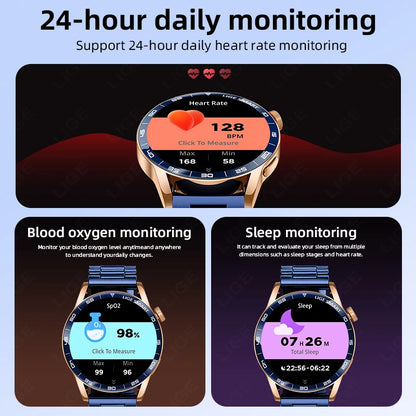LIGE 2025 New Fashion Smart Watch Men HD Screen Sport Fitness Heart Rate Monitor Bluetooth Call IP68 Waterproof Smartwatch Women