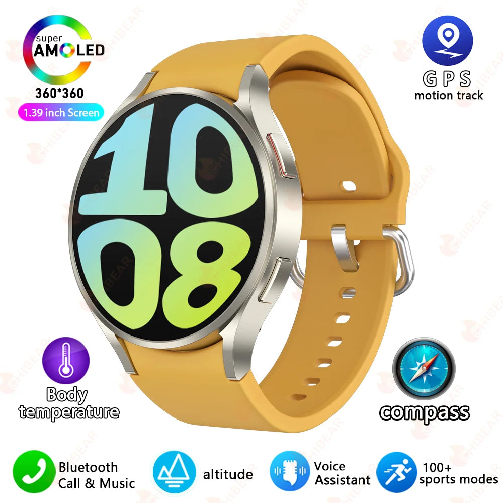 2025 New Watch 6 Pro Customized Watch Face Voice Call smartwatch Men GPS Sports Fitness Tracker Women Smart Watch IOS Android