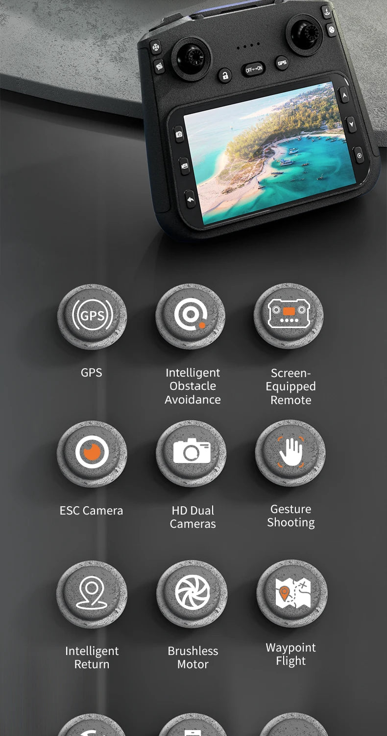 JJRC X28 Pro GPS Drone 4K Professional HD Dual Camera With Screen 5G WIFI 360° Obstacle Avoidance Brushless Rc Quadcopter Drone