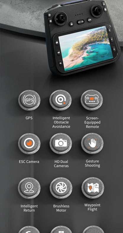 JJRC X28 Pro GPS Drone 4K Professional HD Dual Camera With Screen 5G WIFI 360° Obstacle Avoidance Brushless Rc Quadcopter Drone