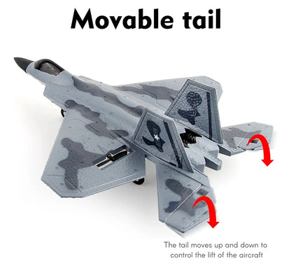 Foam RC Aircraft F22 Fighter Raptor Series FX-822 With Light 2.4Ghz 2CH Foam Drone Ready To Fly Airplane Toy Boy