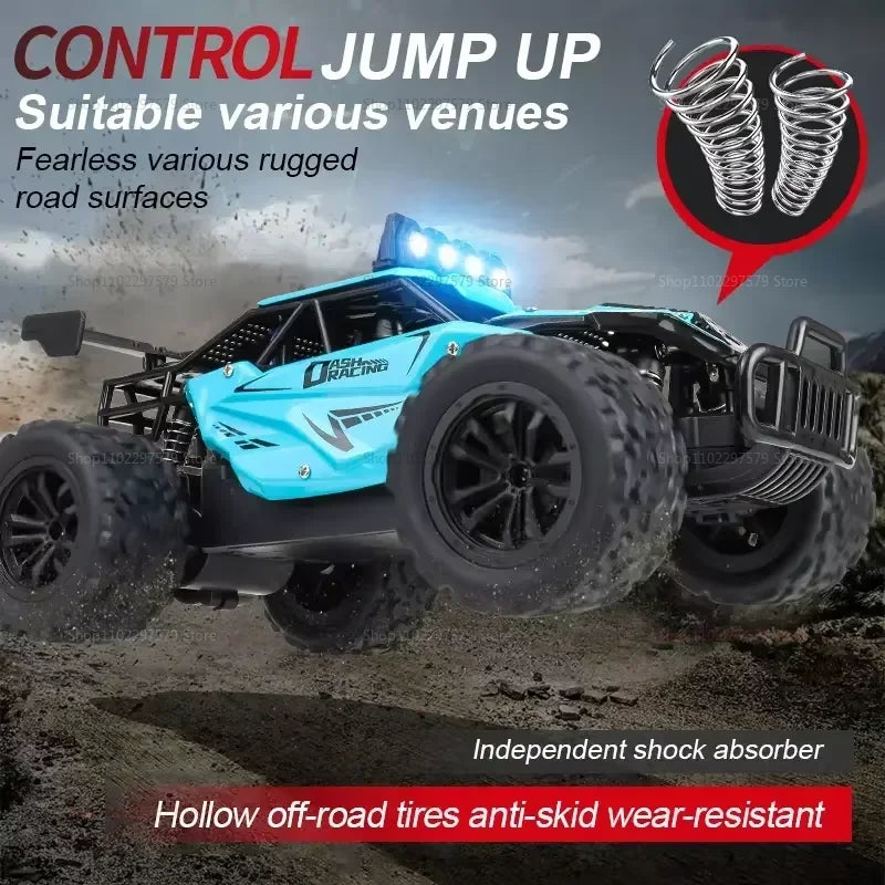 RC Alloy Car 1:16 Scale 2WD Off-Road Climbing Remote Control Car With LED Light 20KM/H High Speed Toys Gifts For Boys Girls Kids