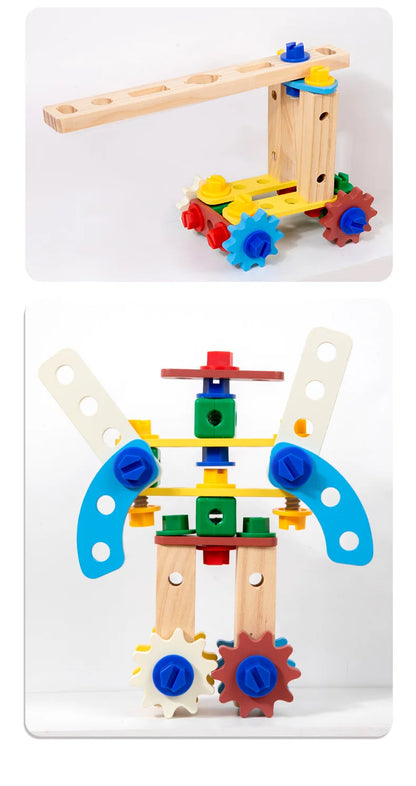 Tool Bench for Kids Toy Play Workbench Wooden Tool Bench Workshop Workbench with Tools Set Wooden Construction Bench Toy for Boy