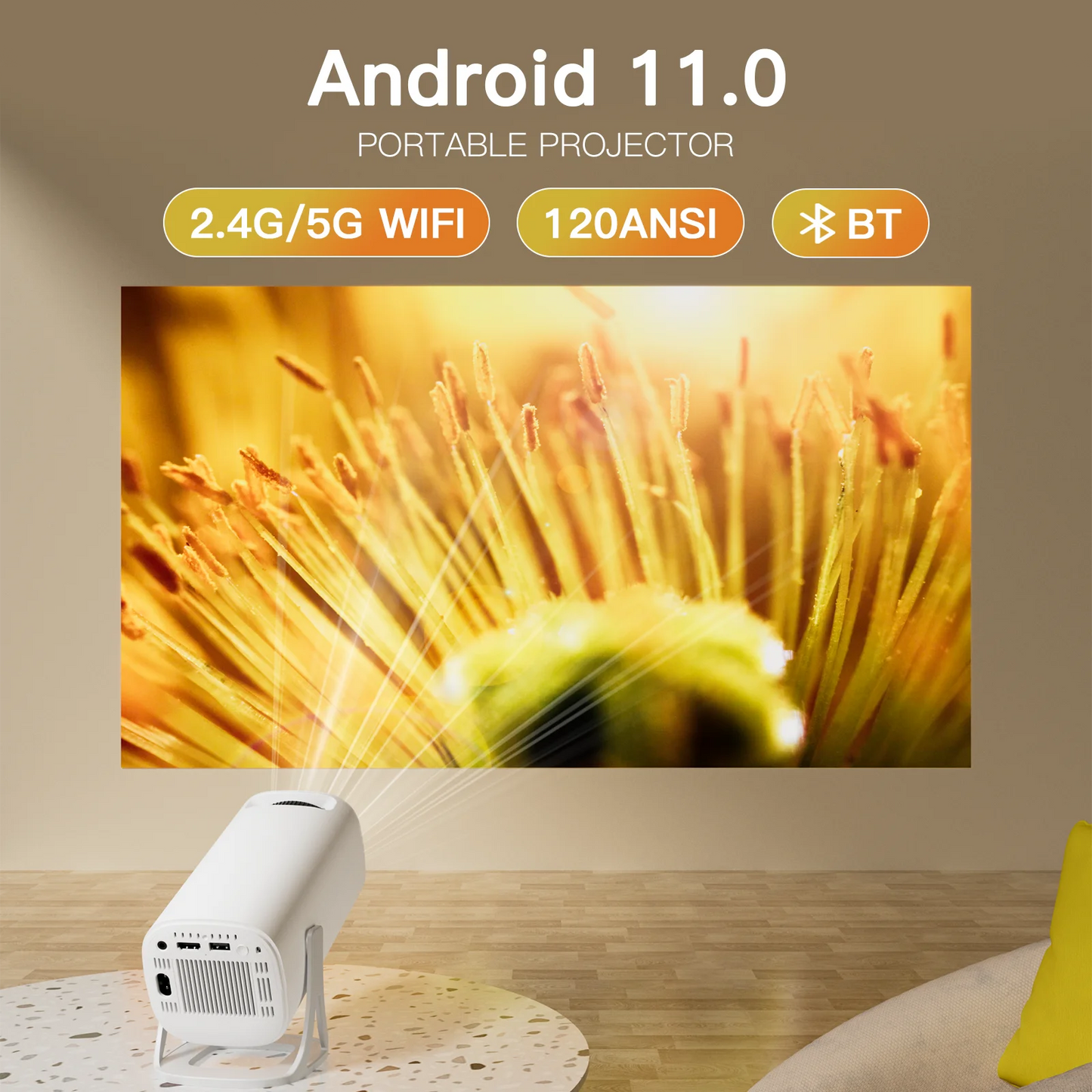 Smart S40 Android 11Projector Support 4K 1080P 2.4G/5GWIFI BT5.0 Projector 1280*720P Home Cinema Portable Projector