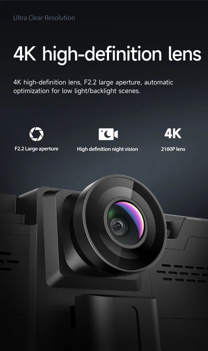 11.26 inch IPS Touch Screen Multimedia Video Player Portable 4K Car DVR Wireless CarPlay Android Auto Dual Lens Driving Recorder